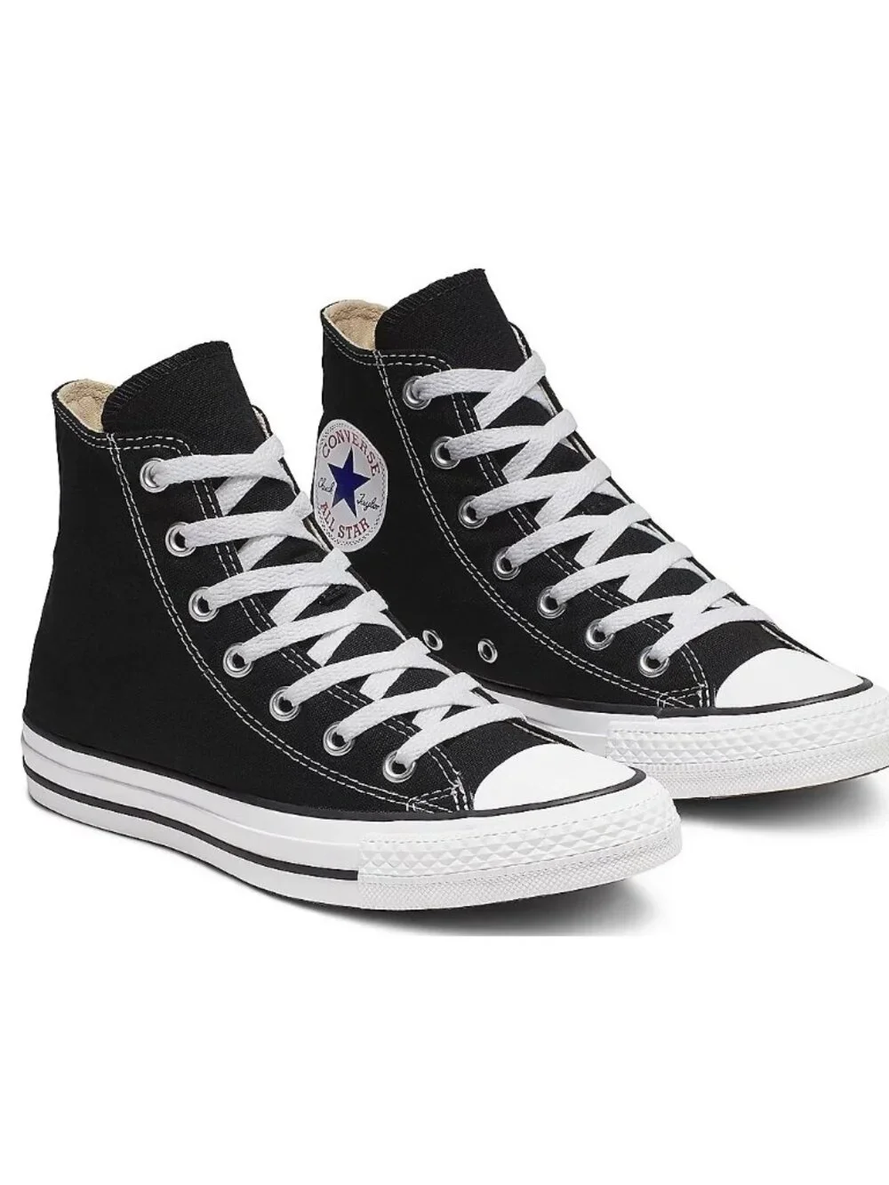 Converse Chuck Taylor All Star High Top Black Canvas Sneakers M 6.5 W 8.5 New
